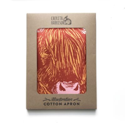 Highland Cow apron by Cherith Harrison