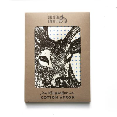 Cotton apron in Stag design by Cherith Harrison