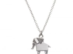 Silver Origami Elephant Necklace