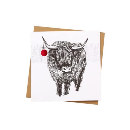 Cherith Harrison Highland Cow Christmas Card