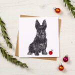 Scottie Dog Christmas Card by Cherith Harrison