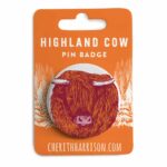 Highland Cow Pin Badge by Cherith Harrison