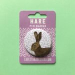 Hare Pin Badge by Cherith Harrison