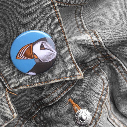 Puffin Pin Badge by Cherith Harrison