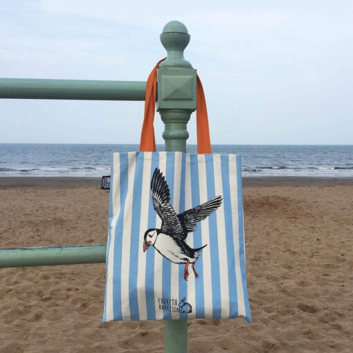 Puffin Tote Bag by Cherith Harrison