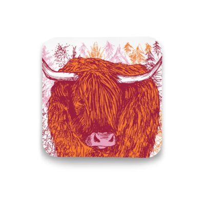 Highland Cow Coaster by Cherith Harrison