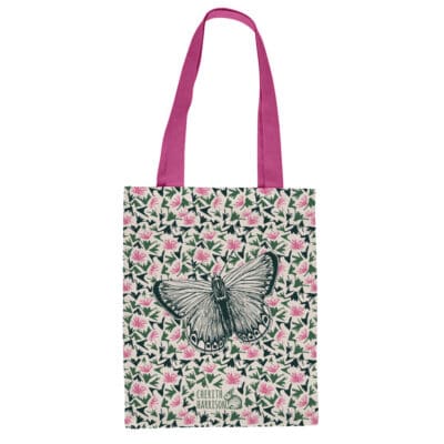 Cherith Harrison Thistles Butterfly Eco Canvas Shopper Reverse