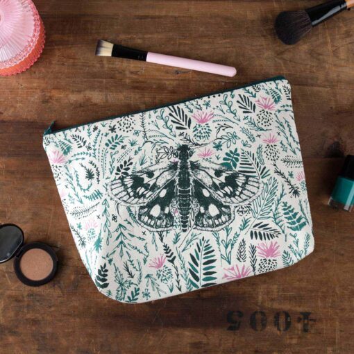 Our Thistles and Butterflies wash bag designed by Cherith Harrison