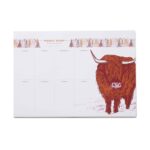 Highland Cow Weekly Planner with 50 pages by Cherith Harrison