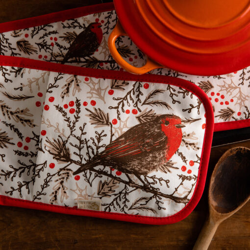 Robin oven gloves by Cherith Harrison