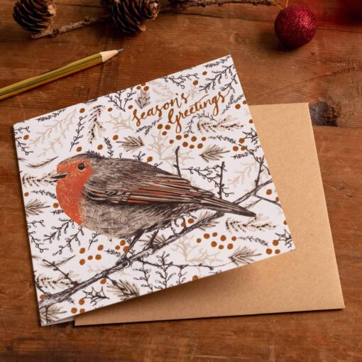Christmas Robin Card by Cherith Harrison