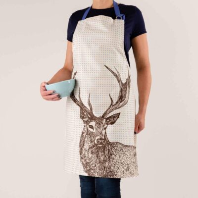Cotton apron in Stag design by Cherith Harrison