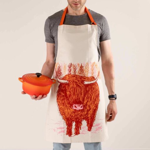 Highland Cow apron by Cherith Harrison