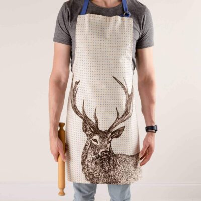 Cotton apron in Stag design by Cherith Harrison