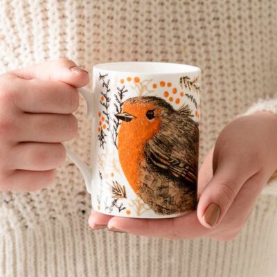 Christmas Robin Mug by Cherith Harrison