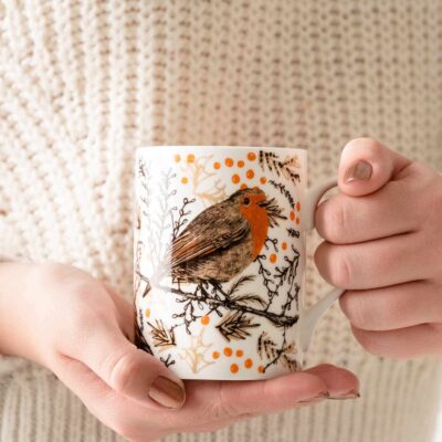 Christmas Robin Mug by Cherith Harrison