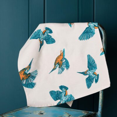 Kingfishers Tea Towel by Cherith Harrison