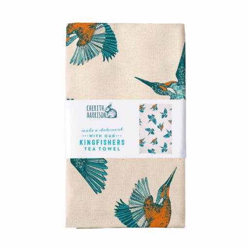 Kingfishers Tea Towel Packaging by Cherith Harrison