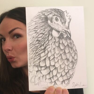Chicken drawing by Cherith Harrison