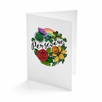 Persevere Rainbow Greetings Card by Cherith Harrison