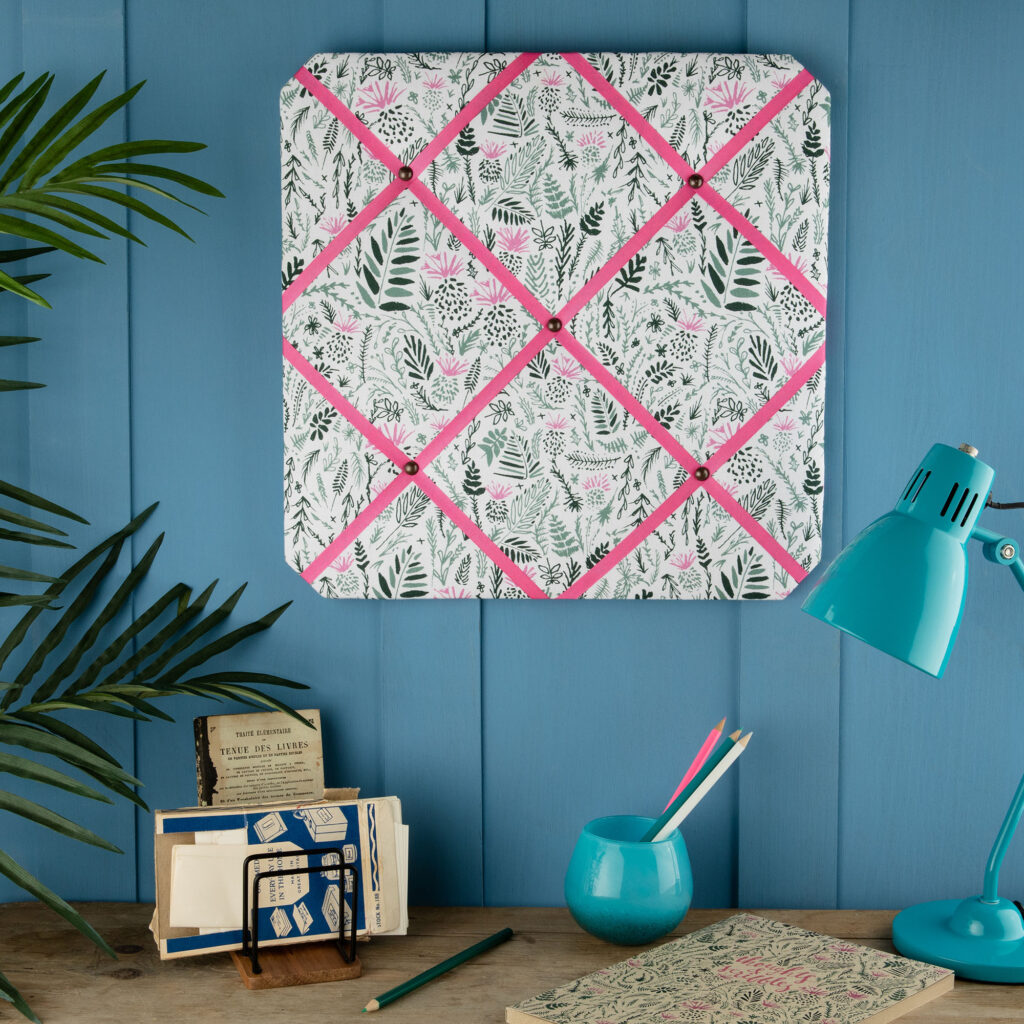 Floral Fabric Notice Board by Cherith Harrison