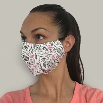 Floral Face Mask design by Cherith Harrison and made in the UK