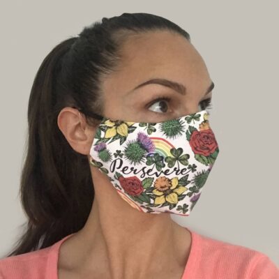 Rainbow face mask by Cherith Harrison