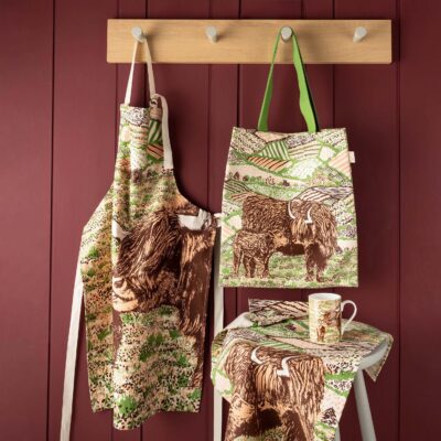 Highland Cow Love Kitchen Linens by Cherith Harrison