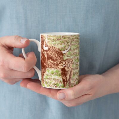 Highland Cow Bath Time mug by Cherith Harrison