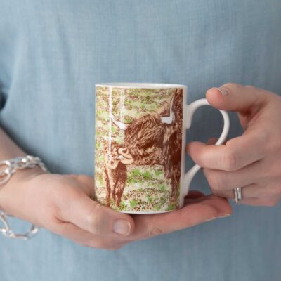 Highland Cow Bath Time mug by Cherith Harrison
