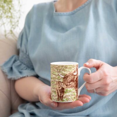 Highland Cow Bath Time mug by Cherith Harrison