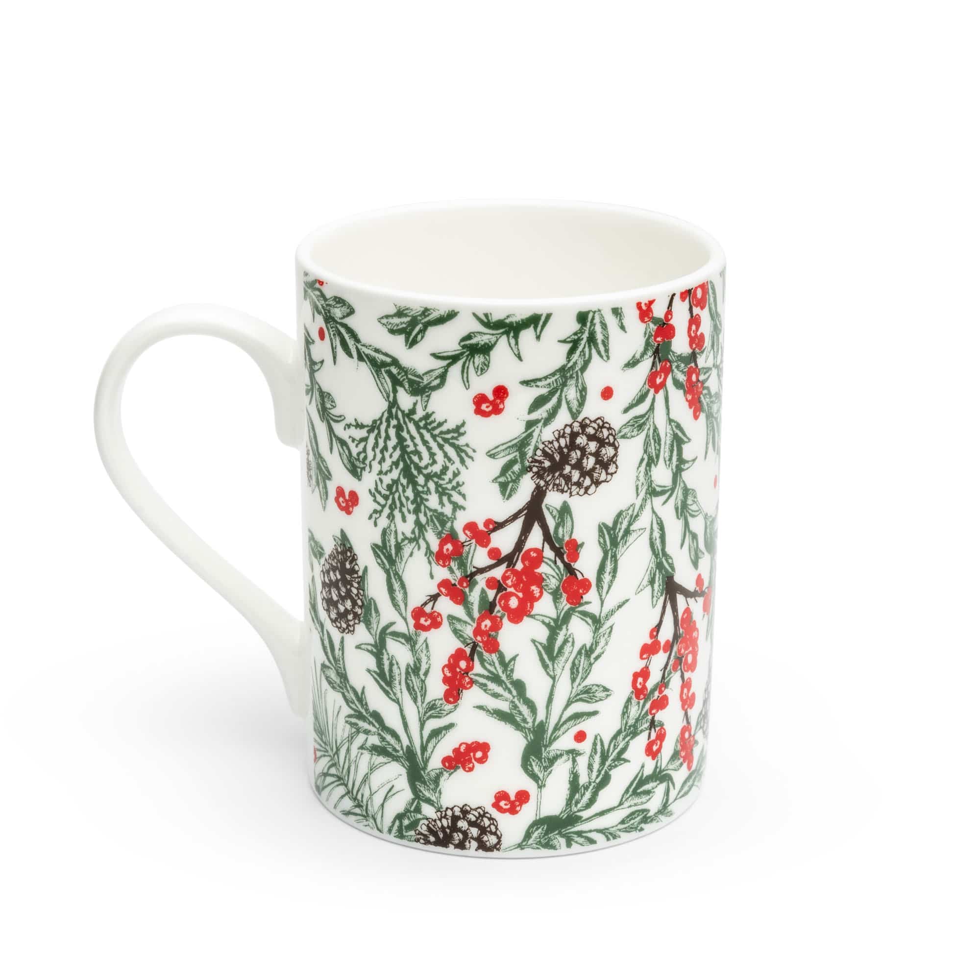 Christmas garden bone china mug by Cherith Harrison