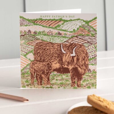 Cherith Harrison Highland Cow Fathers Day Card
