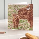 Cherith Harrison Highland Cow Mothers Day Card