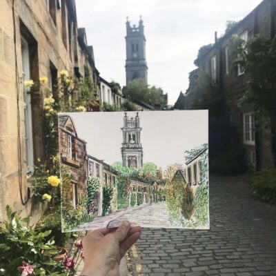Original Artwork of Circus Lane by Cherith Harrison