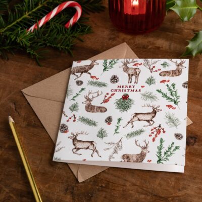 Reindeer Christmas card by Cherith Harrison