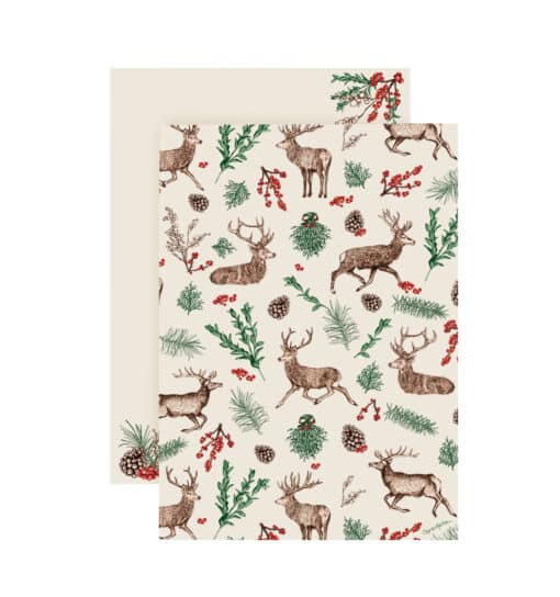 Christmas Reindeer Writing Set with C6 Envelopes Reverse