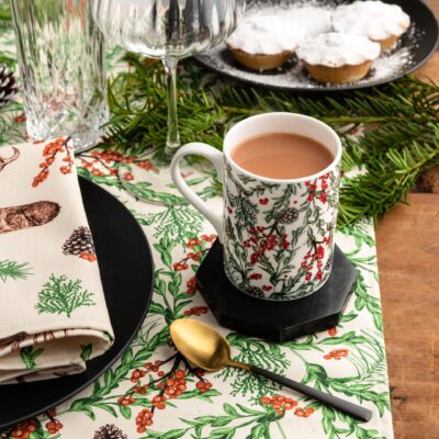 Christmas garden bone china mug by Cherith Harrison
