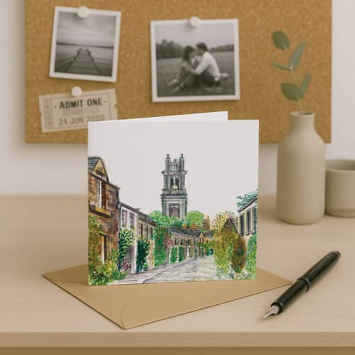 Circus Lane Edinburgh Greetings Card by Cherith Harrison Circus Lane Edinburgh Greetings Card by Cherith Harrison