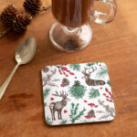 Cherith Harrison Christmas Reindeer Melamine Coaster