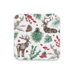 Cherith Harrison Christmas Reindeer Melamine Drinks Coaster