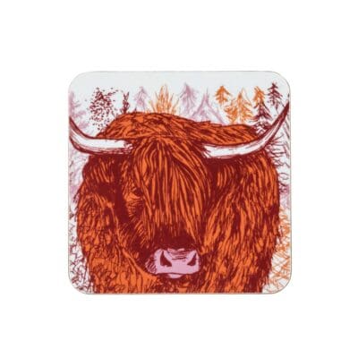 Cherith Harrison Highland Cow Melamine Coaster