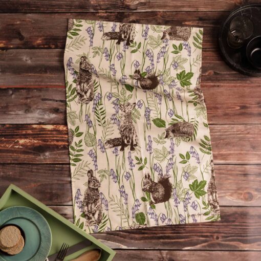 Cherith Harrison Woodland Creatures Tea Towel