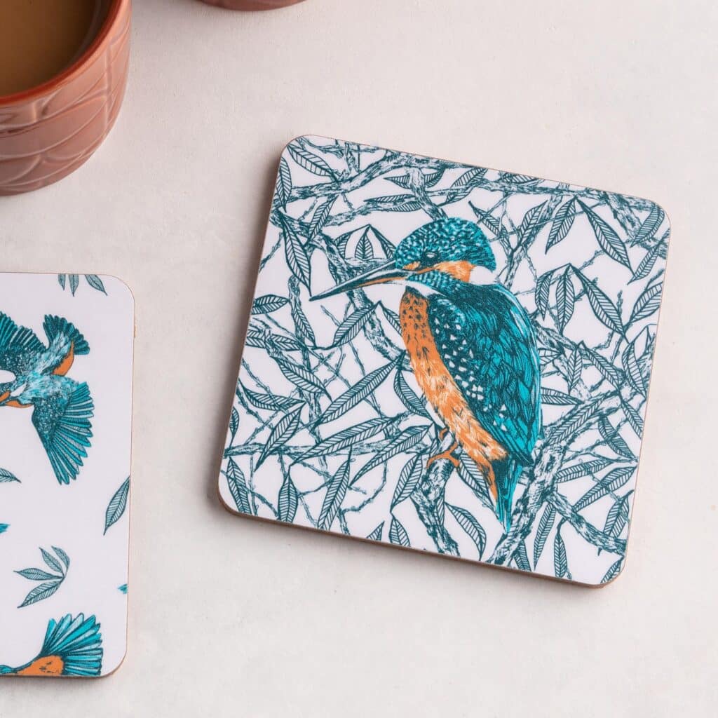 Cherith Harrison Kingfisher Coaster
