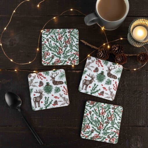 Cherith Harrison Christmas Reindeer Coaster Set Cherith Harrison Christmas Reindeer Coaster Set