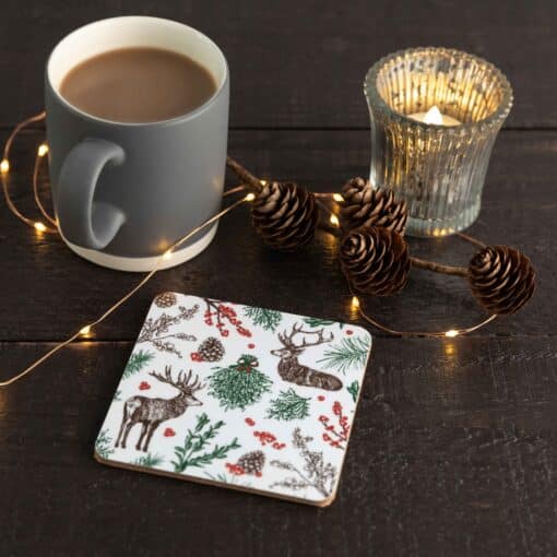 Cherith Harrison Christmas Reindeer Coaster Set