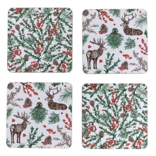 Cherith Harrison Christmas Reindeer Coaster Set