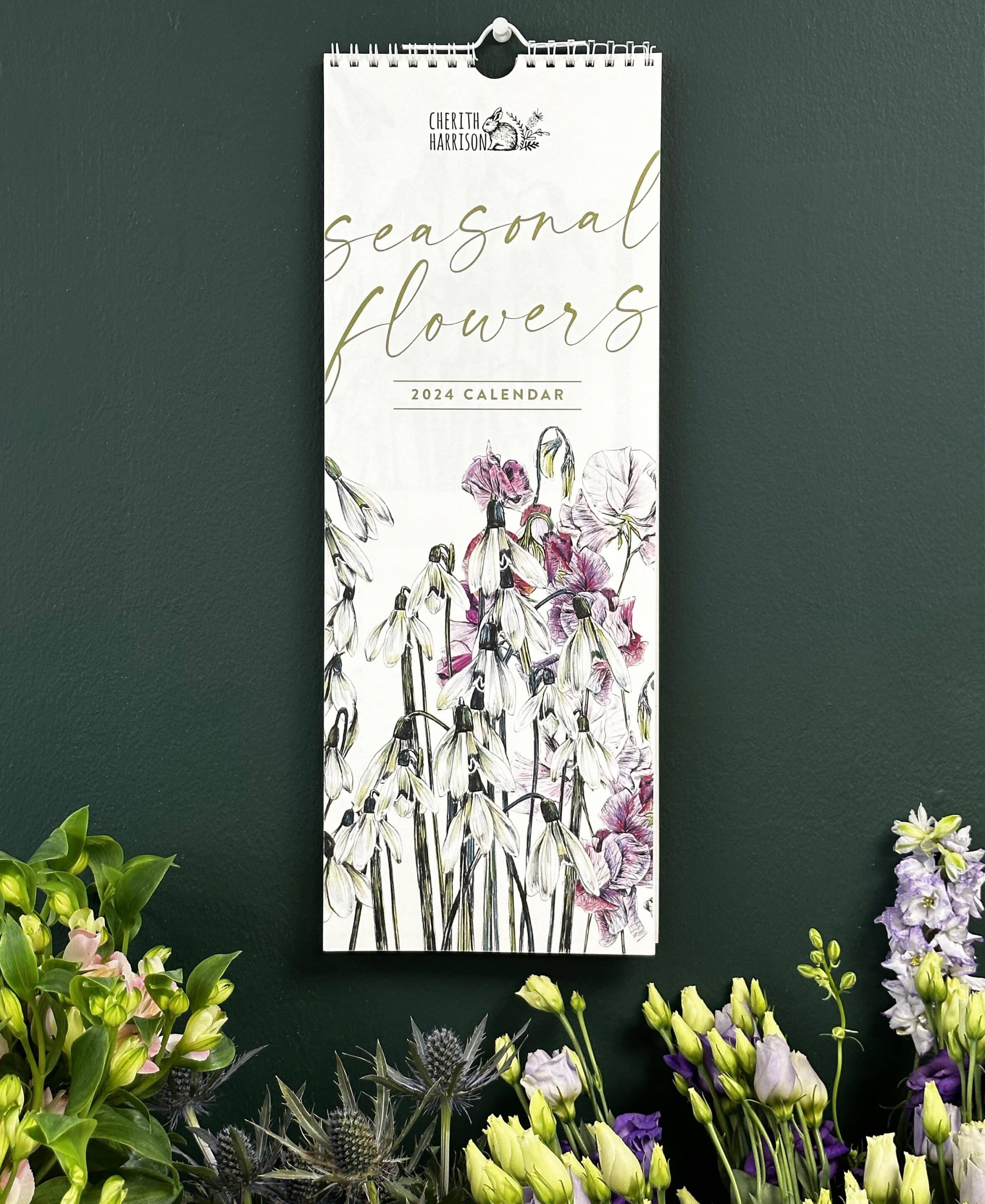 Cherith Harrison Seasonal Flowers Calendar Front with Flowers
