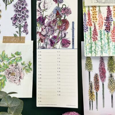 Cherith Harrison Seasonal Flowers Calendar June Page with Flowers