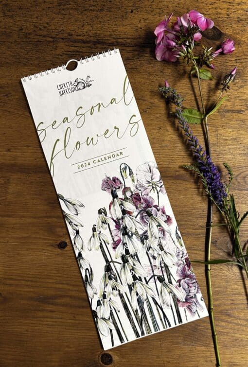 Cherith Harrison Seasonal Flowers Calendar on Table